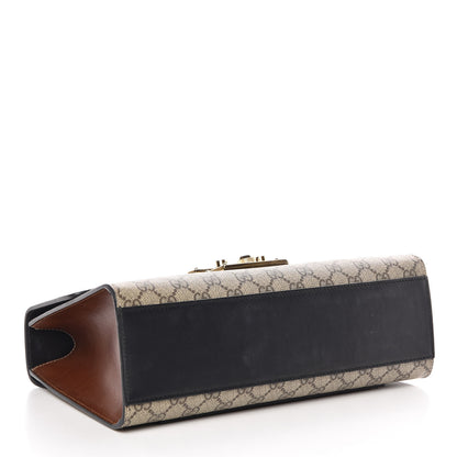 Gucci GG Supreme Monogram Calfskin Medium Padlock Shoulder Bag Beige Black Cuir 5 of 9