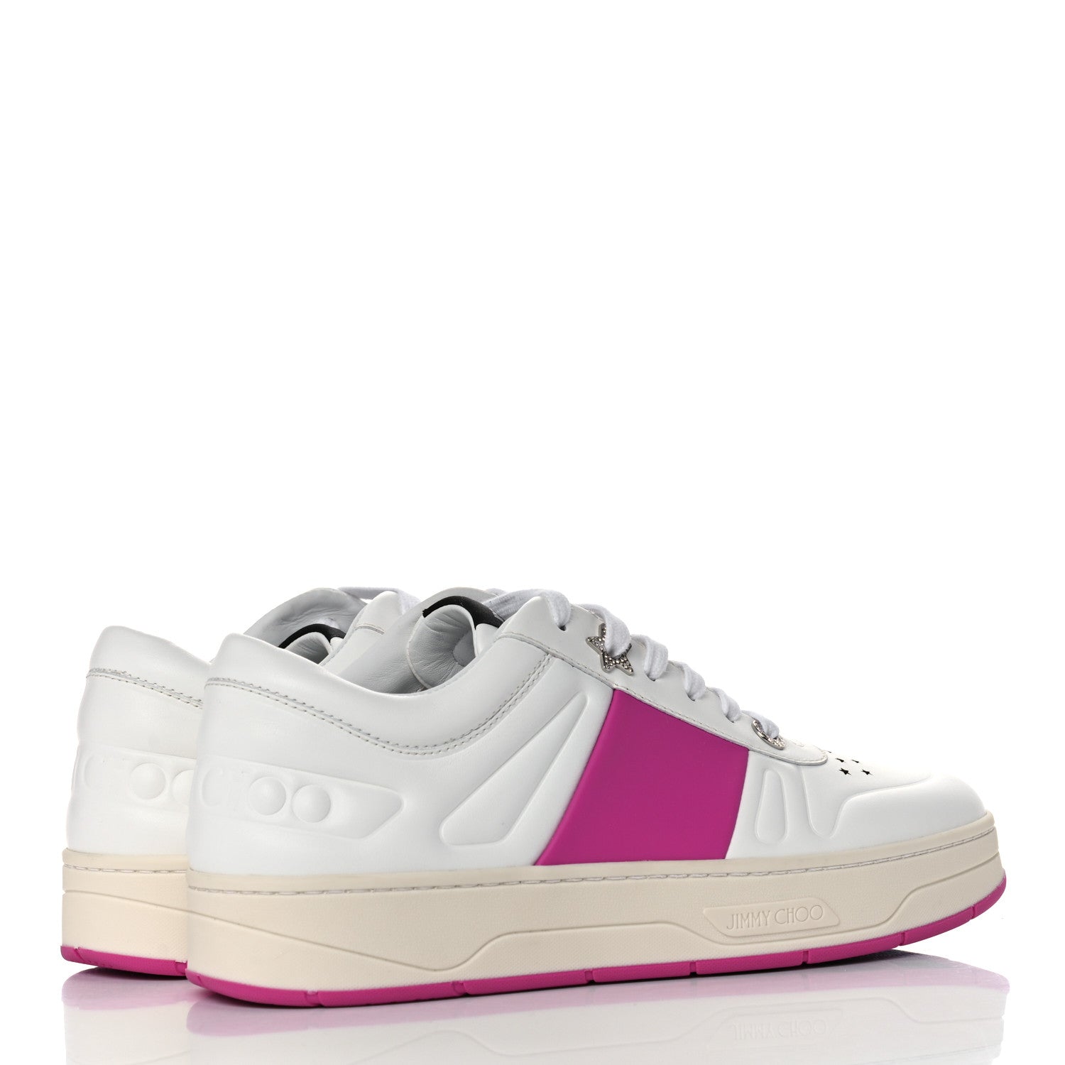 Jimmy Choo Calfskin Sneakers 40 White Pink 4 of 8