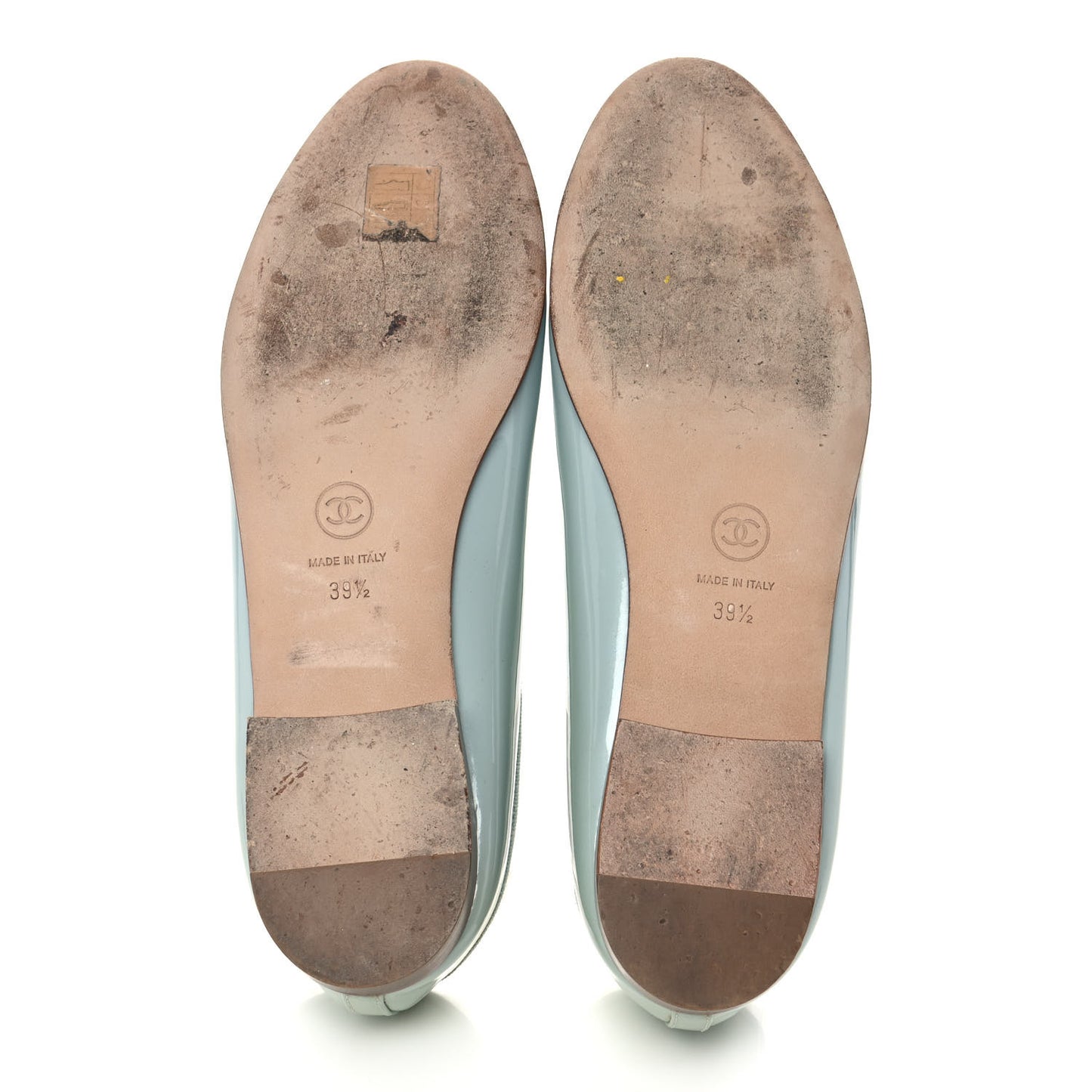 Patent Cap Toe CC Ballerina Flats 39.5 Mint Green Grey