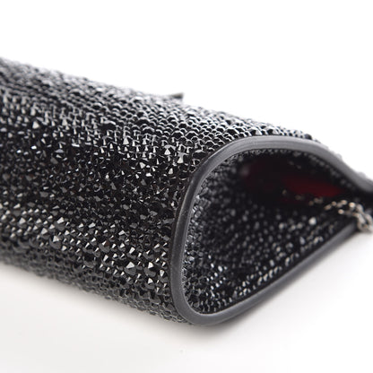 Christian Louboutin Suede Crystal Strass Small Palmette Clutch Black 8 of 8