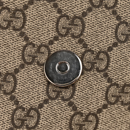 Gucci GG Supreme Monogram Selleria Calfskin Small Satchel Messenger Bag Beige Ebony Cocoa Dark Chocolate 11 of 12