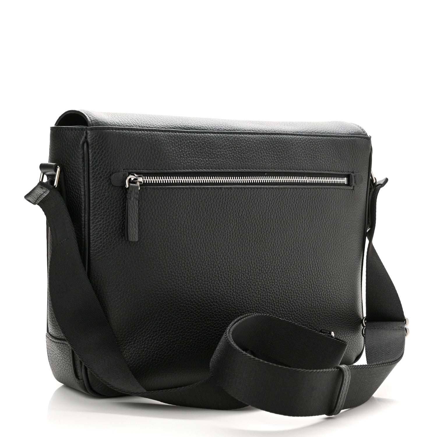 Burberry Grainy Calfskin Embossed Bruno Messenger Black 3 of 9