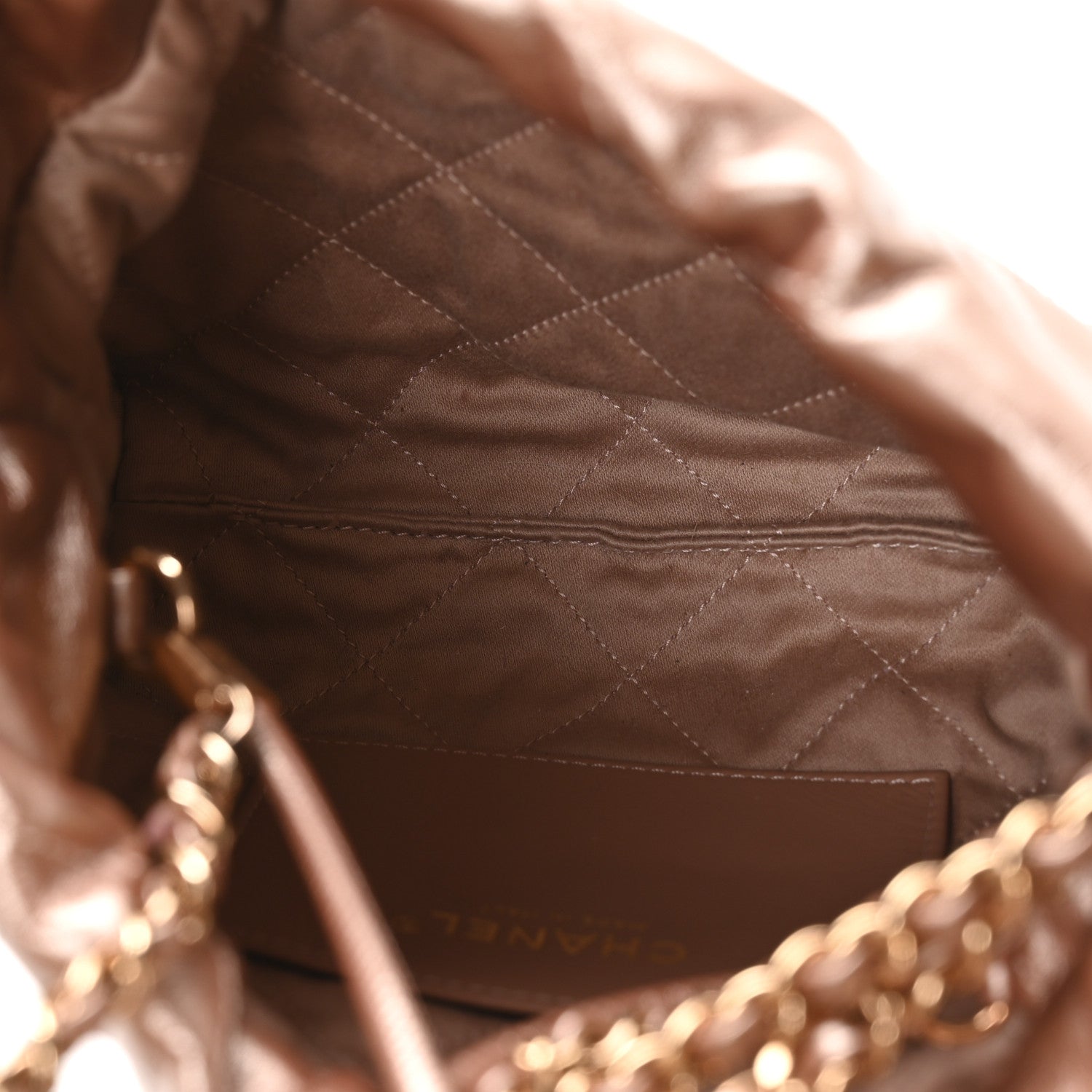 Chanel Metallic Calfskin Quilted Mini Chanel 22 Copper 5 of 11
