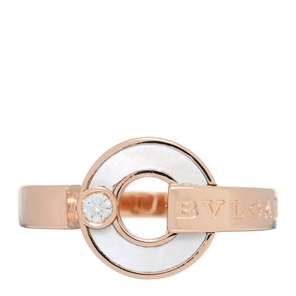 Bulgari 18K Rose Gold Diamond Mother of Pearl BVLGARI BVLGARI Ring 50 5.25 1 of 4