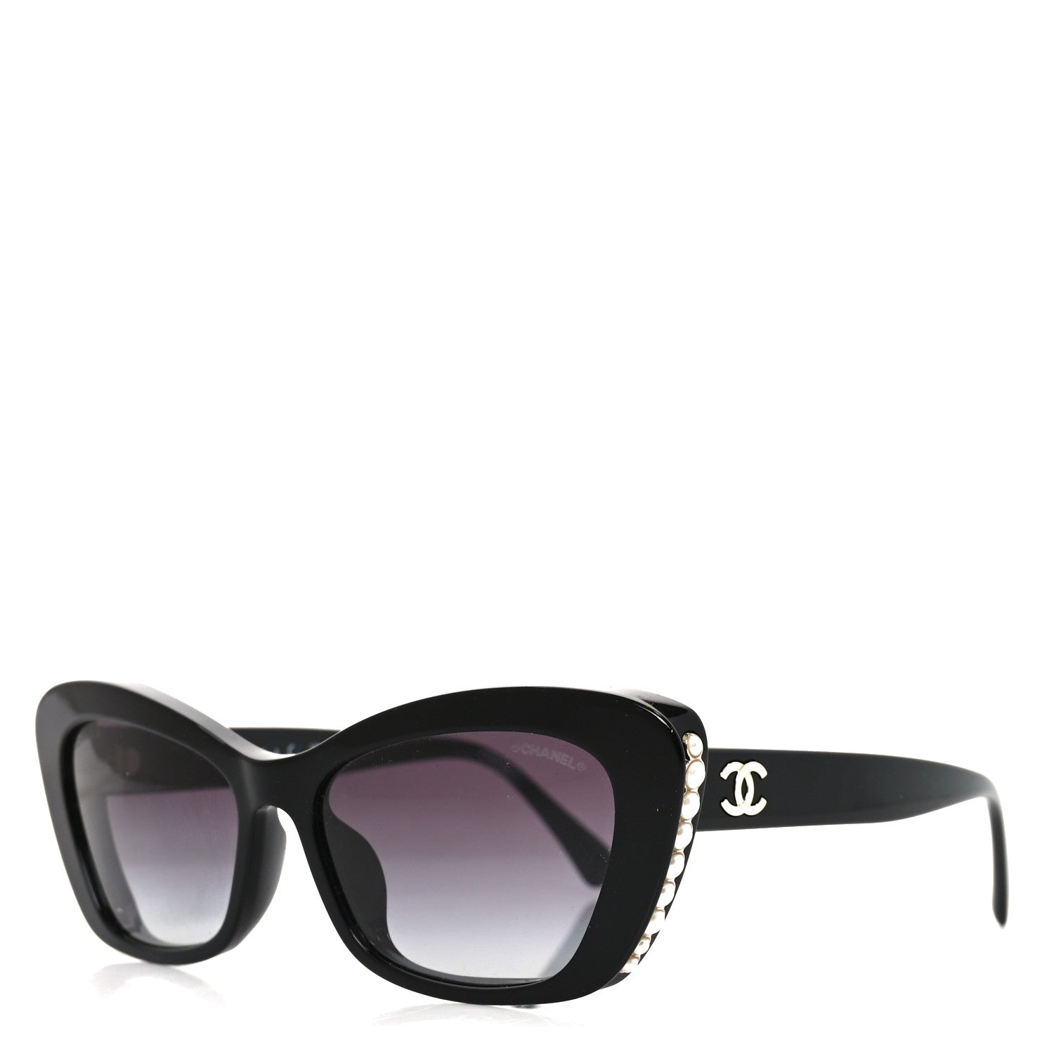 Chanel Acetate Pearl Cat Eye CC Sunglasses 5481-H-A Black 1 of 7