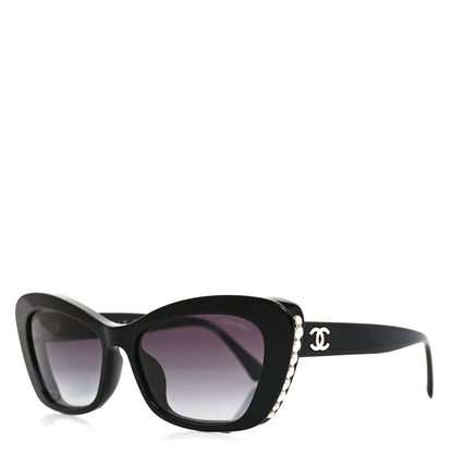 Chanel Acetate Pearl Cat Eye CC Sunglasses 5481-H-A Black 1 of 7