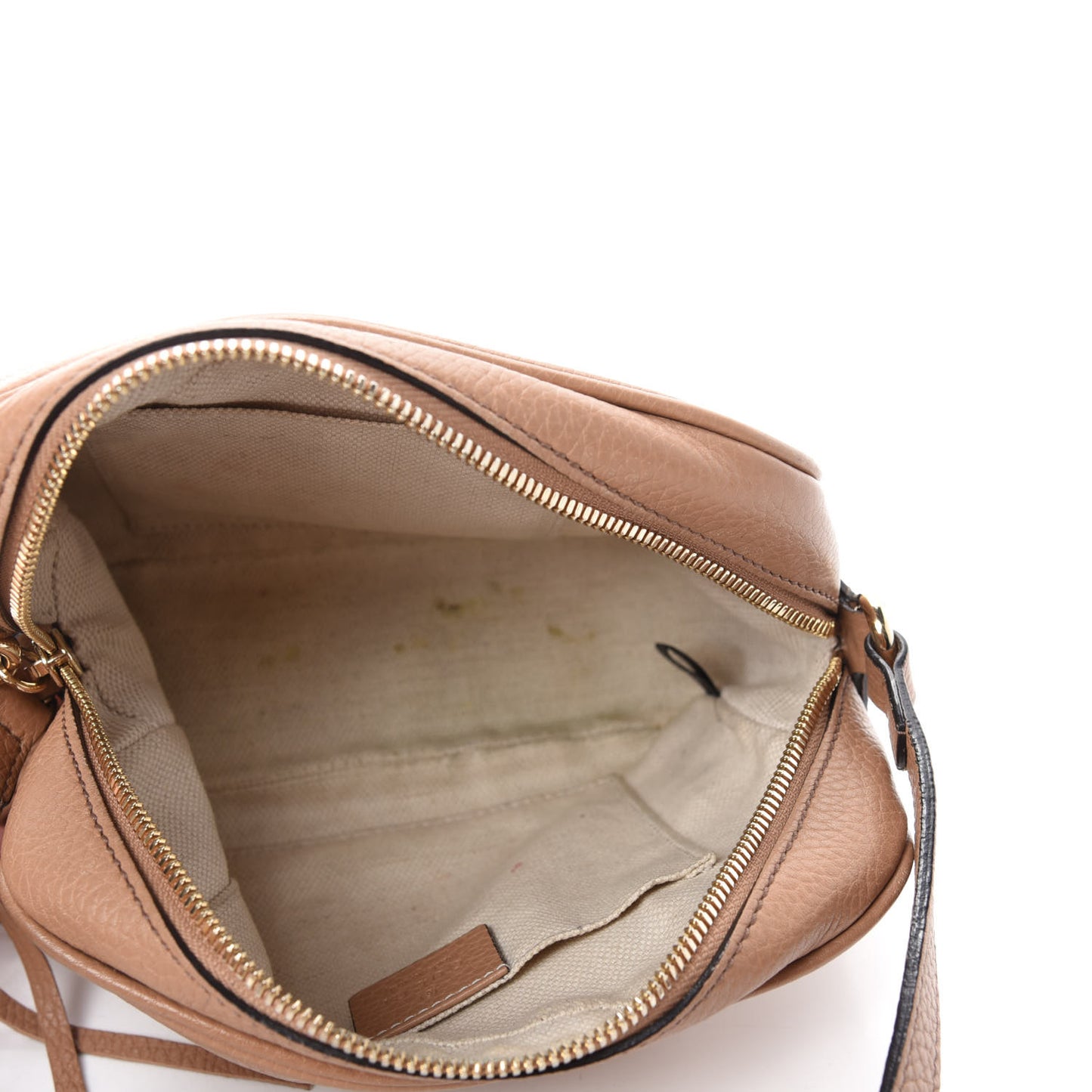 Pebbled Calfskin Small Soho Disco Bag Rose Beige