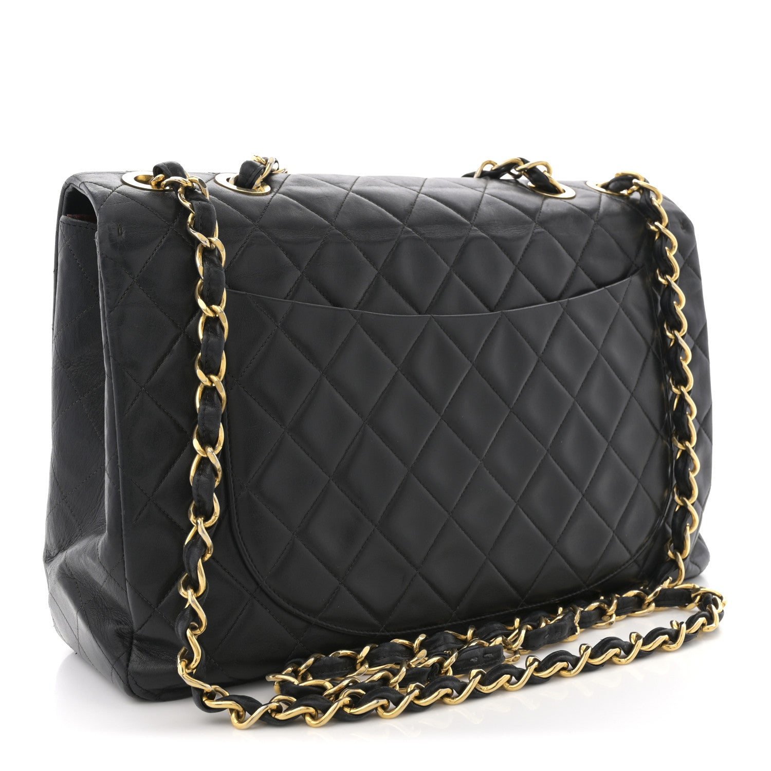 Chanel Lambskin Quilted XL Jumbo Single Flap Black 3 of 13