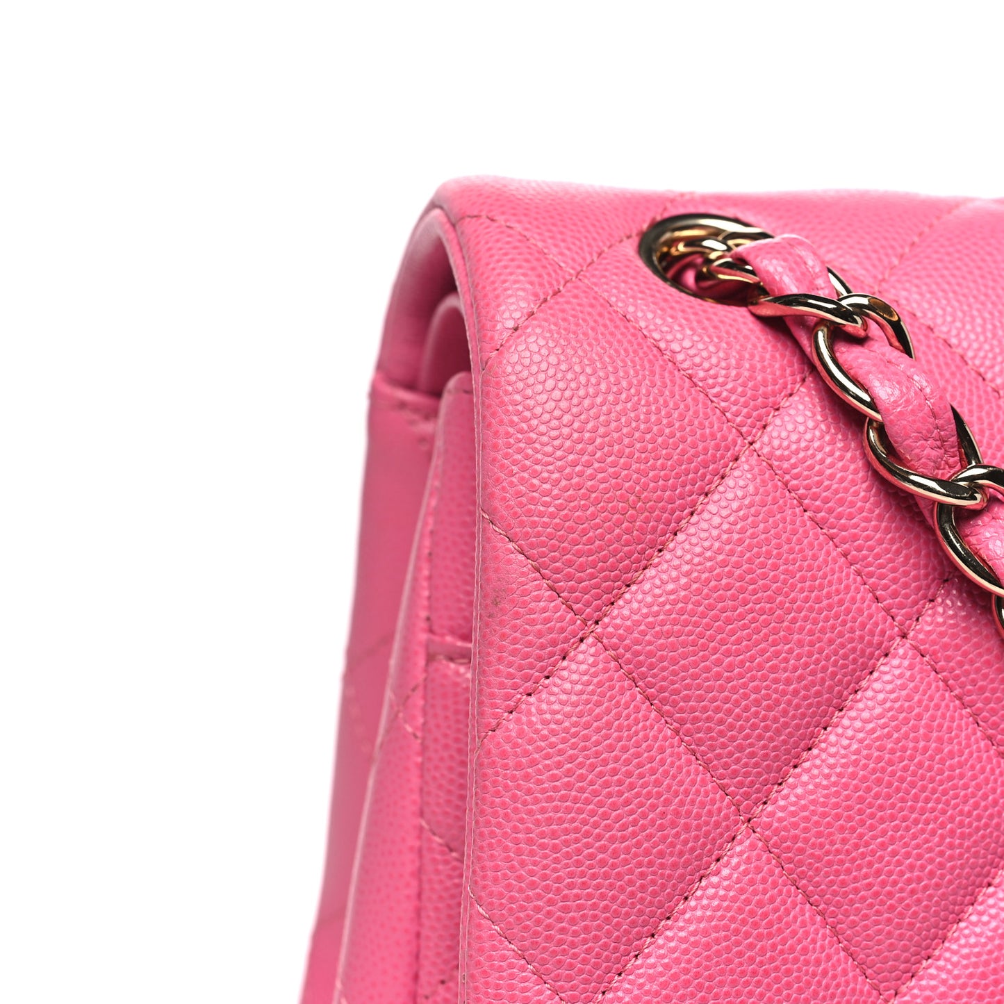 Caviar Quilted Jumbo Double Flap Pink