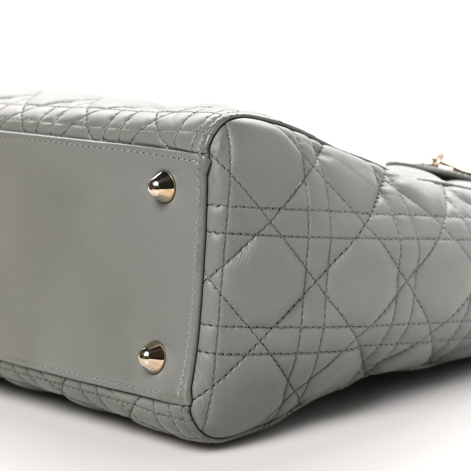 Christian Dior Lambskin Cannage Large Lady Dior Stone Grey 10 of 10