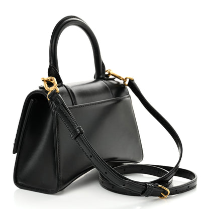 Balenciaga Shiny Box Calfskin Hourglass Top Handle Bag XS Black 3 of 13
