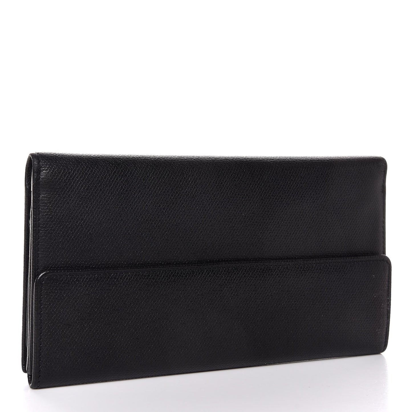 Grained Calfskin CC Button Wallet Black
