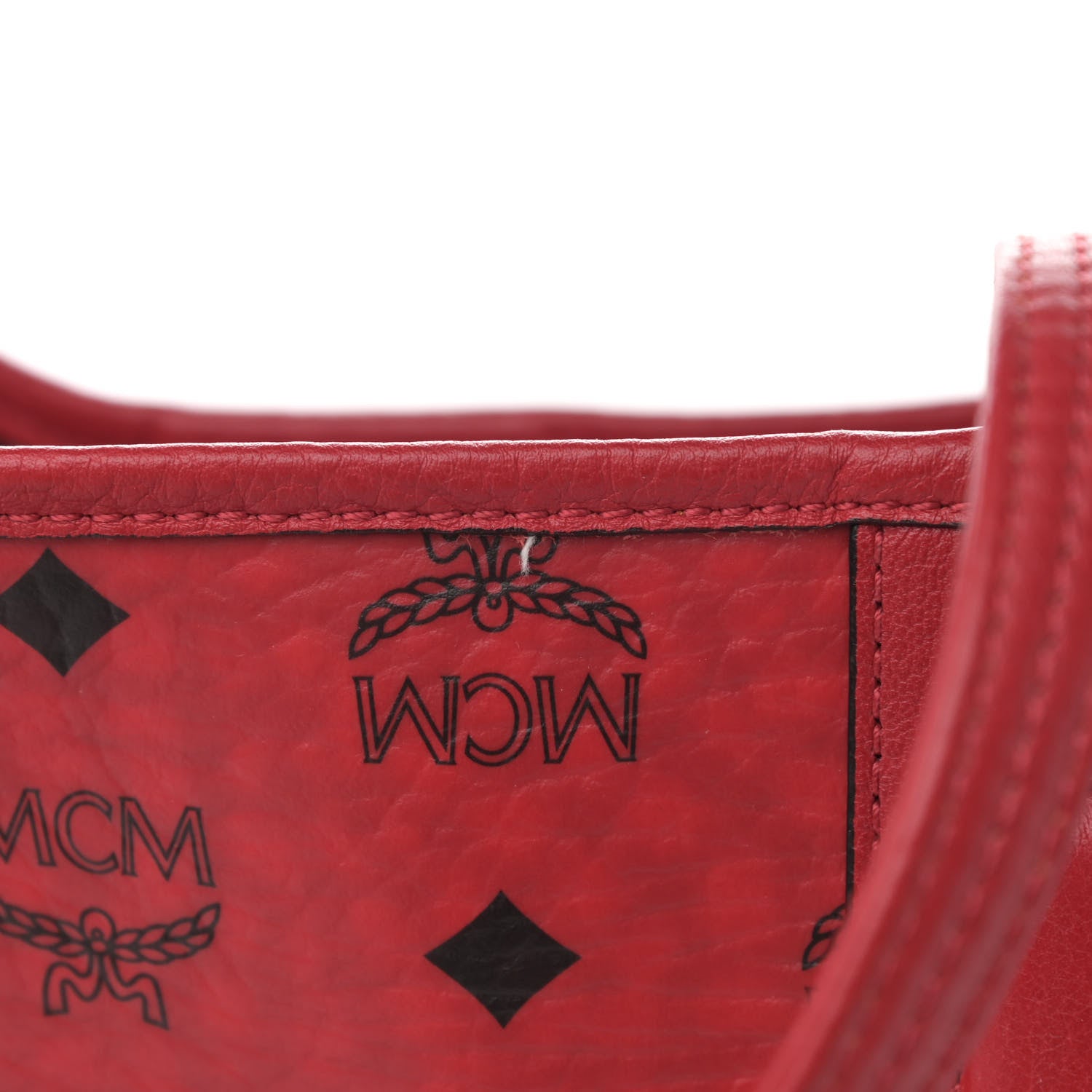 MCM Visetos Large Liz Reversible Shopper Tote Ruby Red 14 of 15