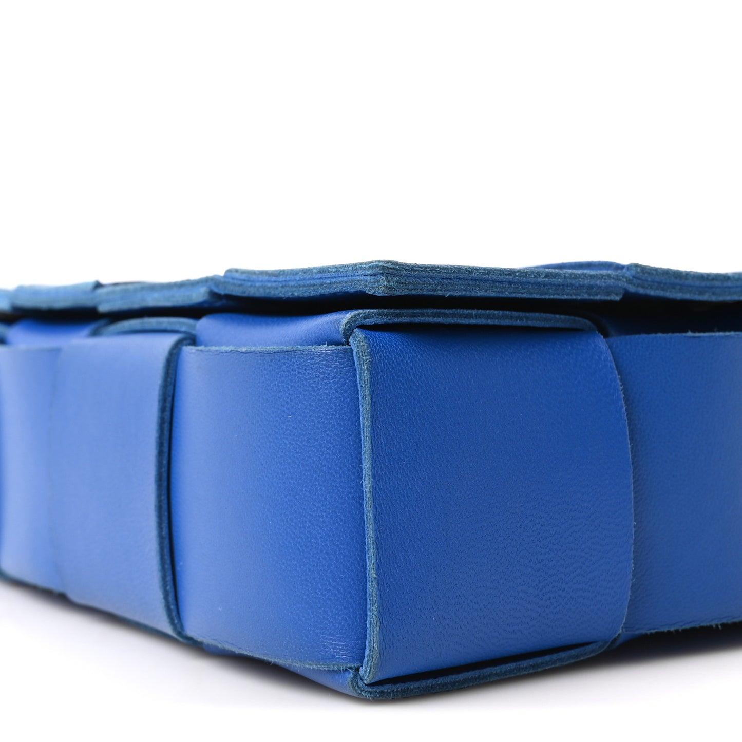 Lambskin Maxi Intrecciato Cassette Crossbody Bag Cobalt