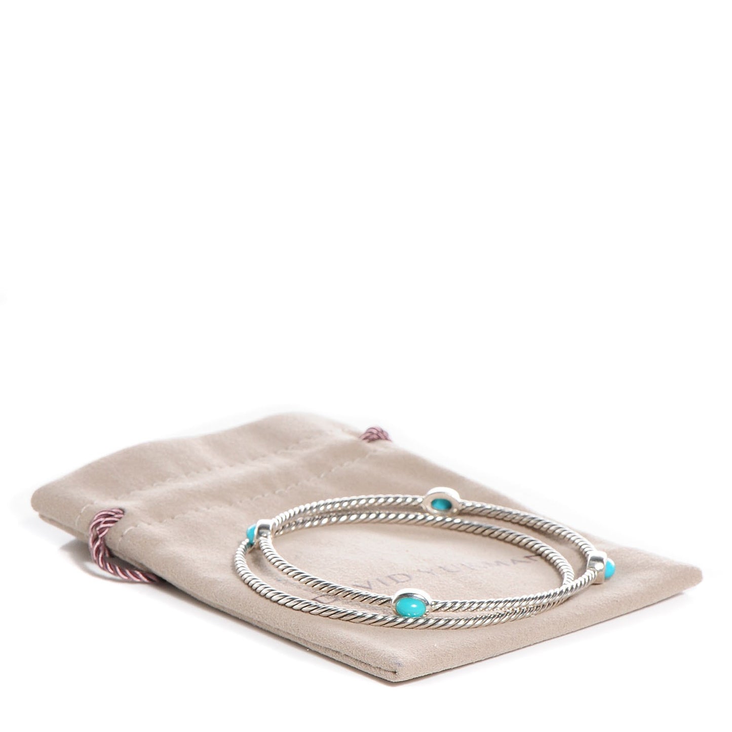 Sterling Silver Turquoise Color Classics Cable Bangle Bracelet Set of 2