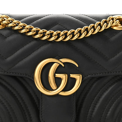 Gucci Calfskin Matelasse Mini GG Marmont Shoulder Bag Black 8 of 10