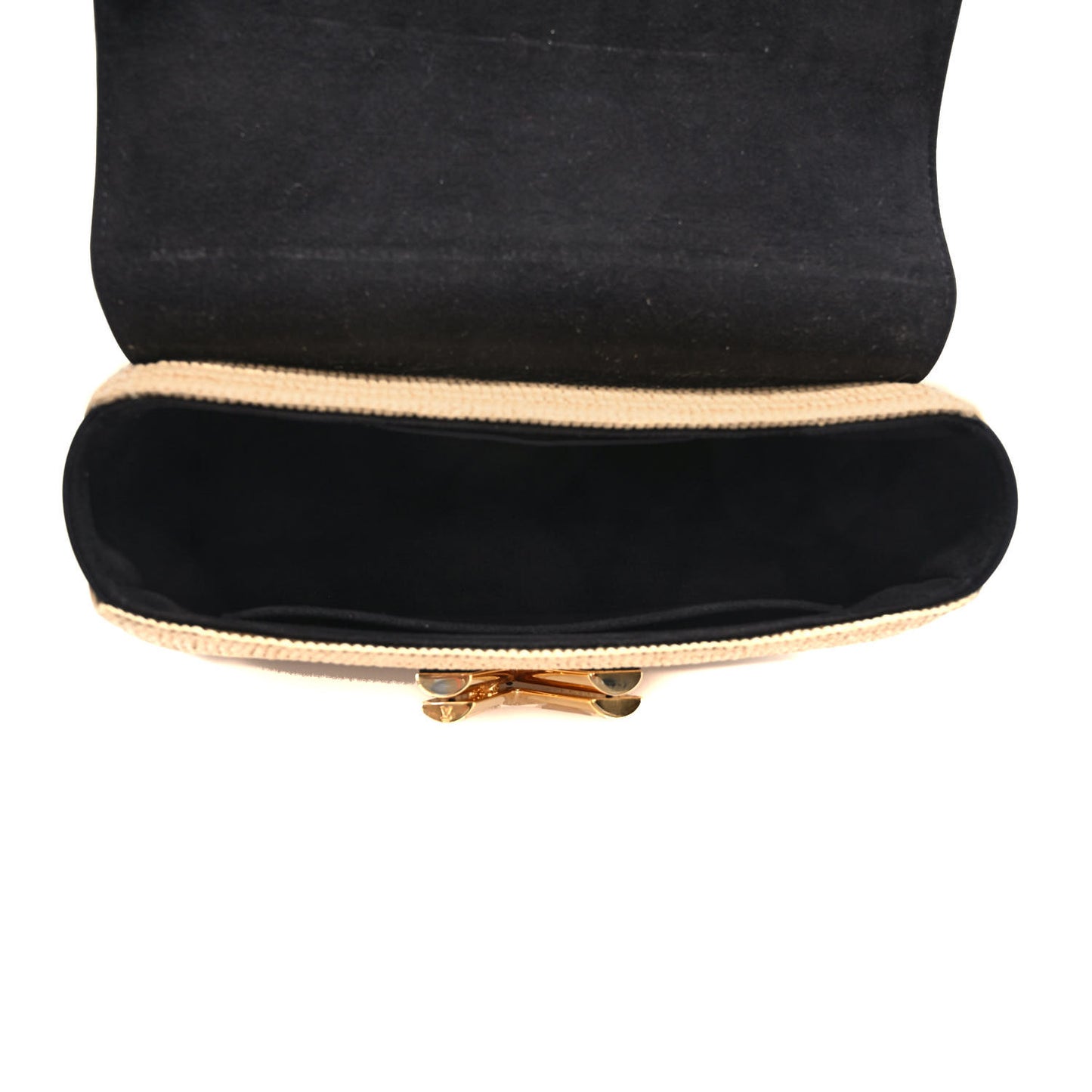Calfskin Raffia Twist Shoulder Bag MM Black