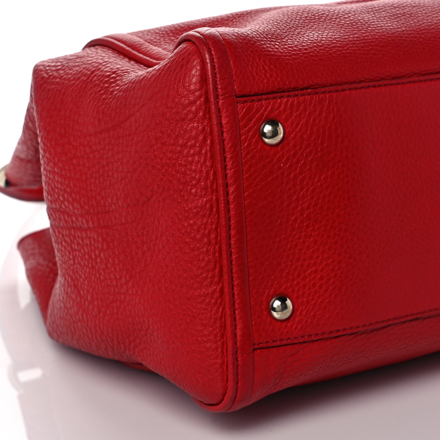 Pebbled Calfskin Medium Soho Shoulder Bag Red