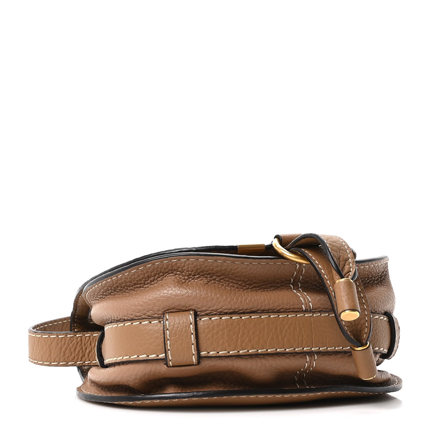 Calfskin Mini Marcie Round Crossbody Bag Nut