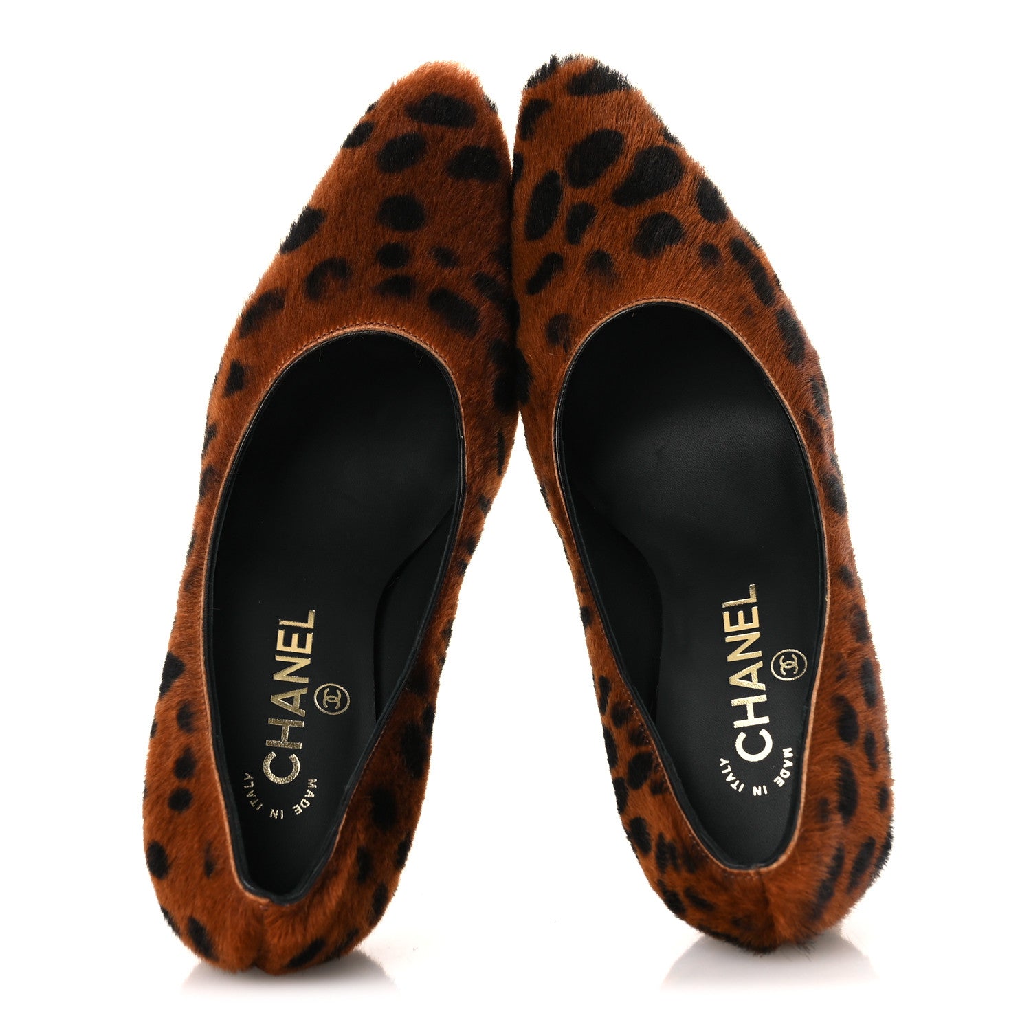 Chanel Pony Hair Lambskin Pumps 37 Brown Black 2 of 11
