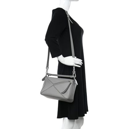 Loewe Soft Grained Calfskin Small Puzzle Bag Pearl Grey 2 of 10