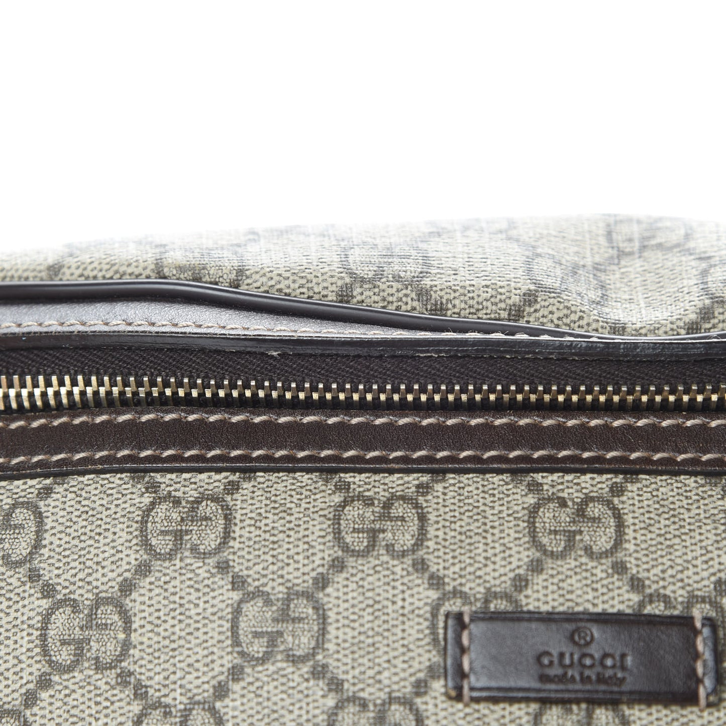GG Supreme Monogram Belt Bag Dark Brown