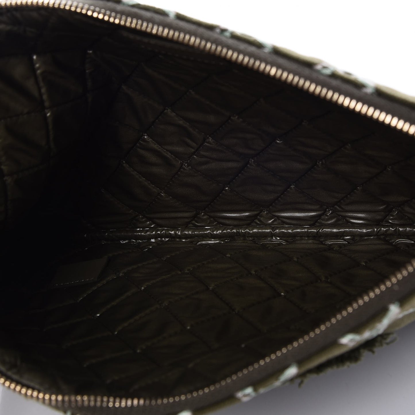 Canvas Double Stitch CC Medium Cosmetic Case Green