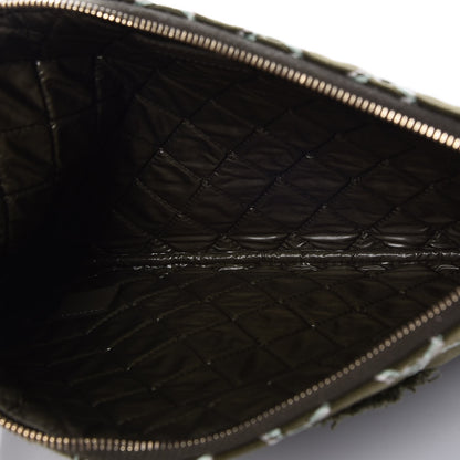 Chanel Canvas Double Stitch CC Medium Cosmetic Case Green 5 of 7