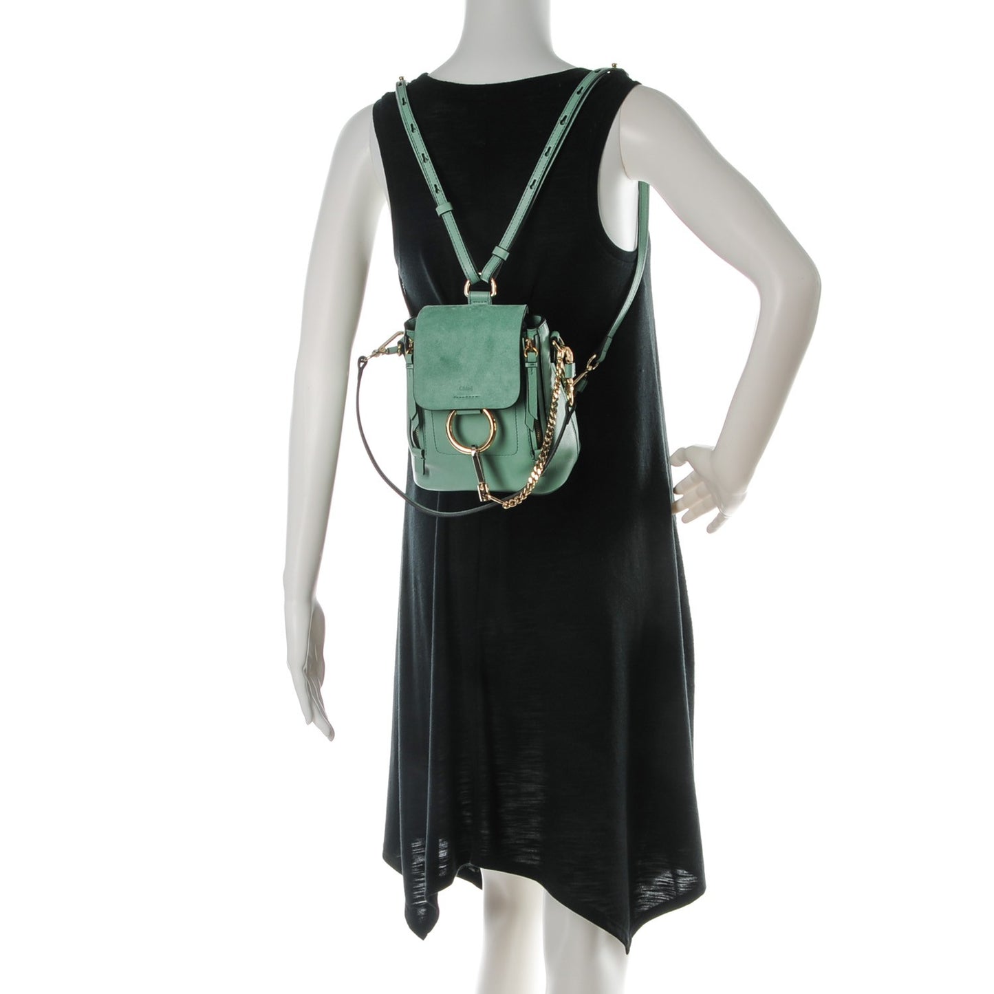 Suede Calfskin Mini Faye Backpack Happy Green