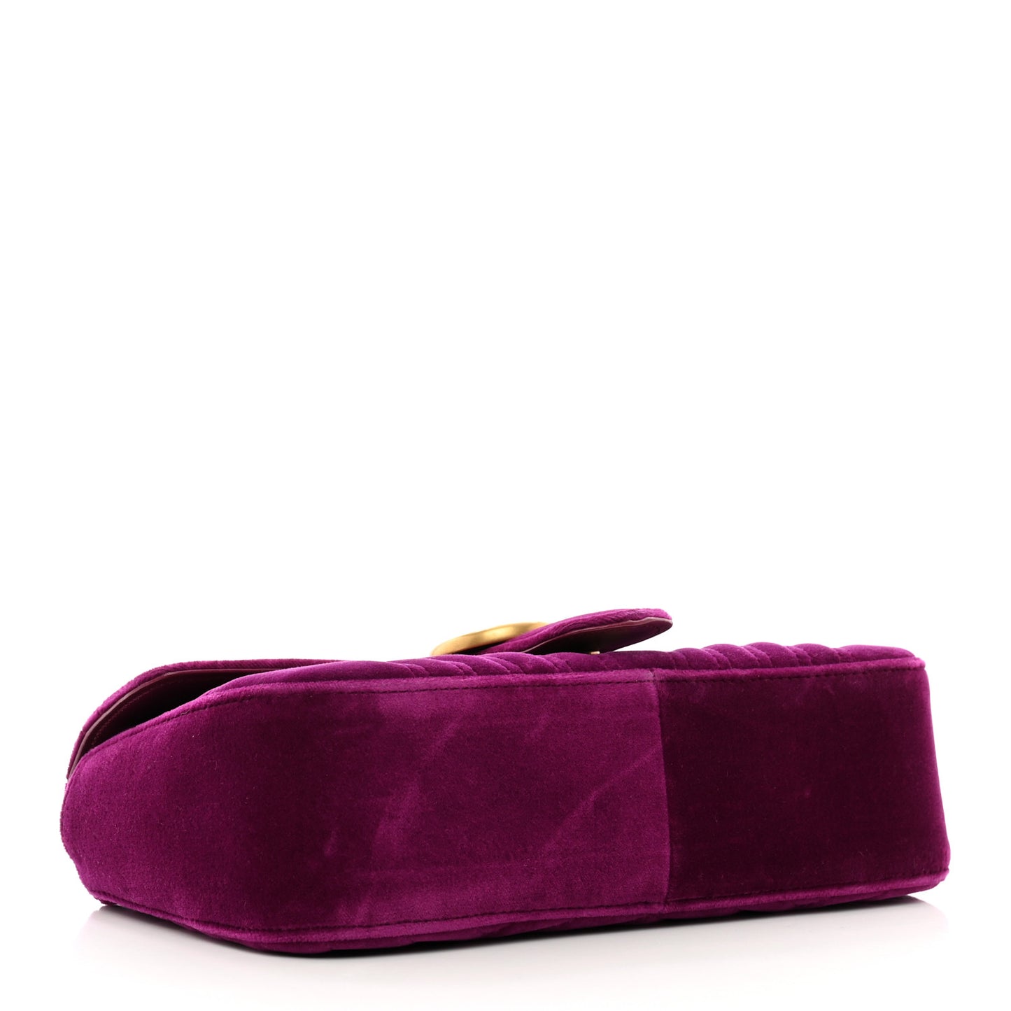 Velvet Matelasse Small GG Marmont Shoulder Bag Fuchsia Violet Cyclamen