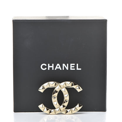 Chanel Studded CC Pin Brooch Gold 5 of 5