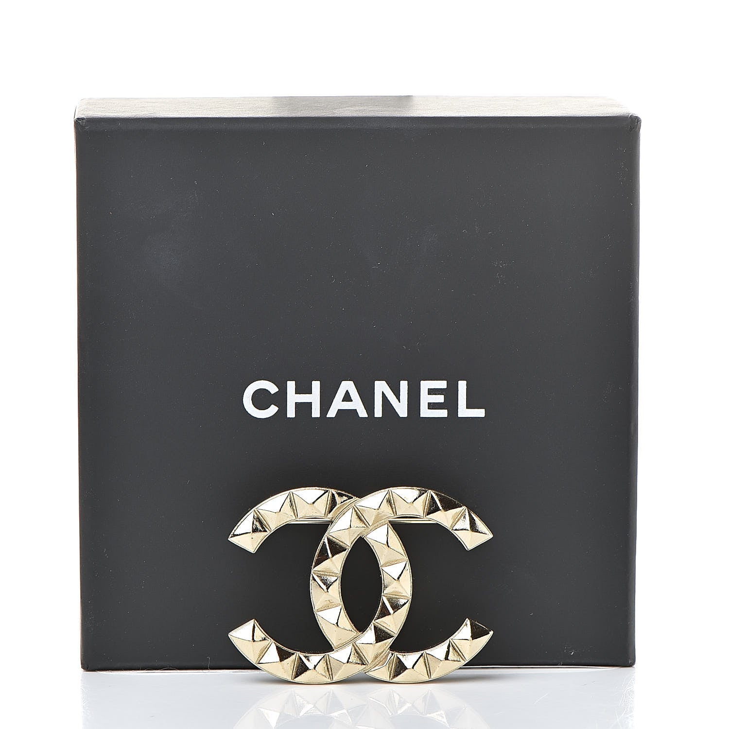 Chanel Studded CC Pin Brooch Gold 5 of 5
