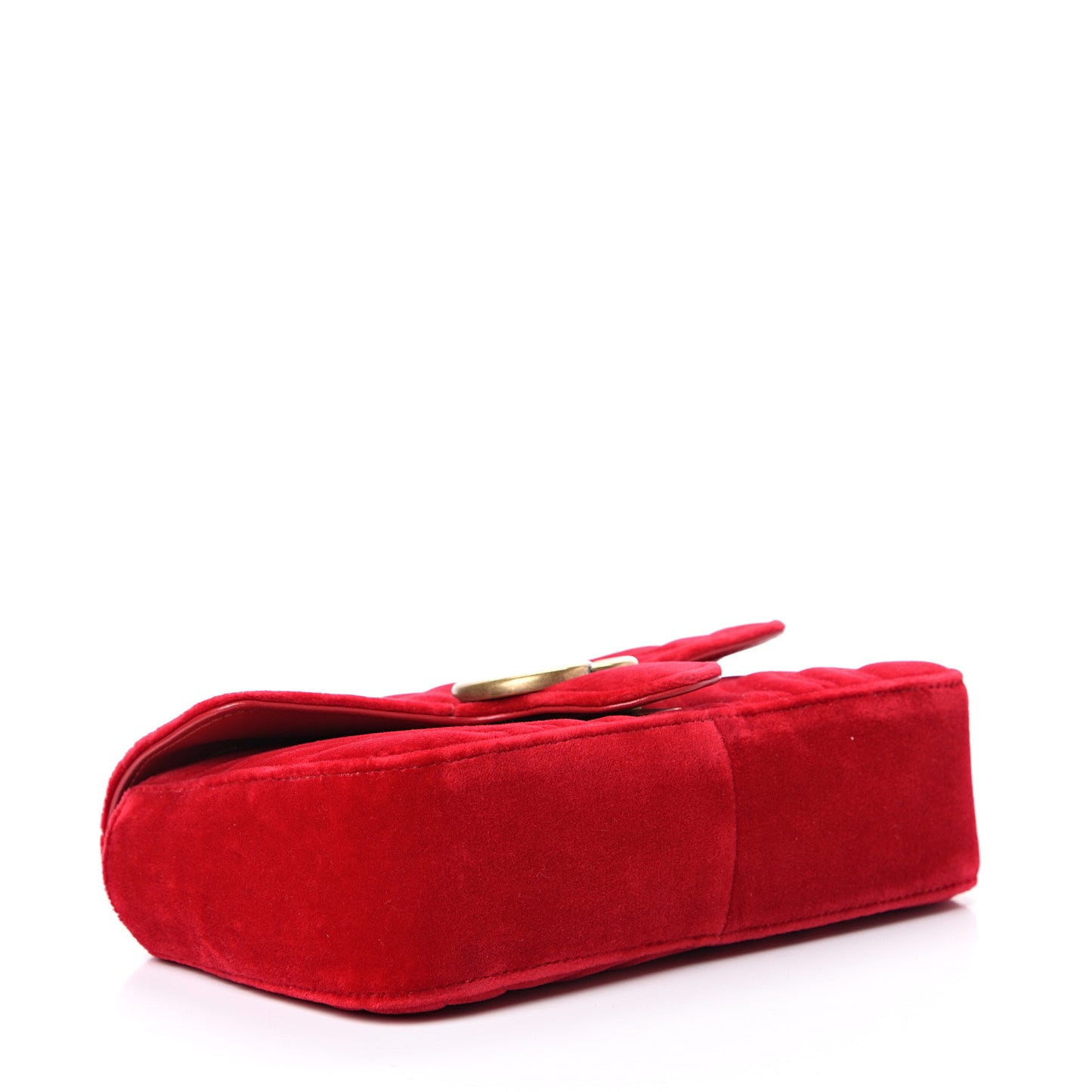 Velvet Matelasse Mini GG Marmont Shoulder Bag Hibiscus Red