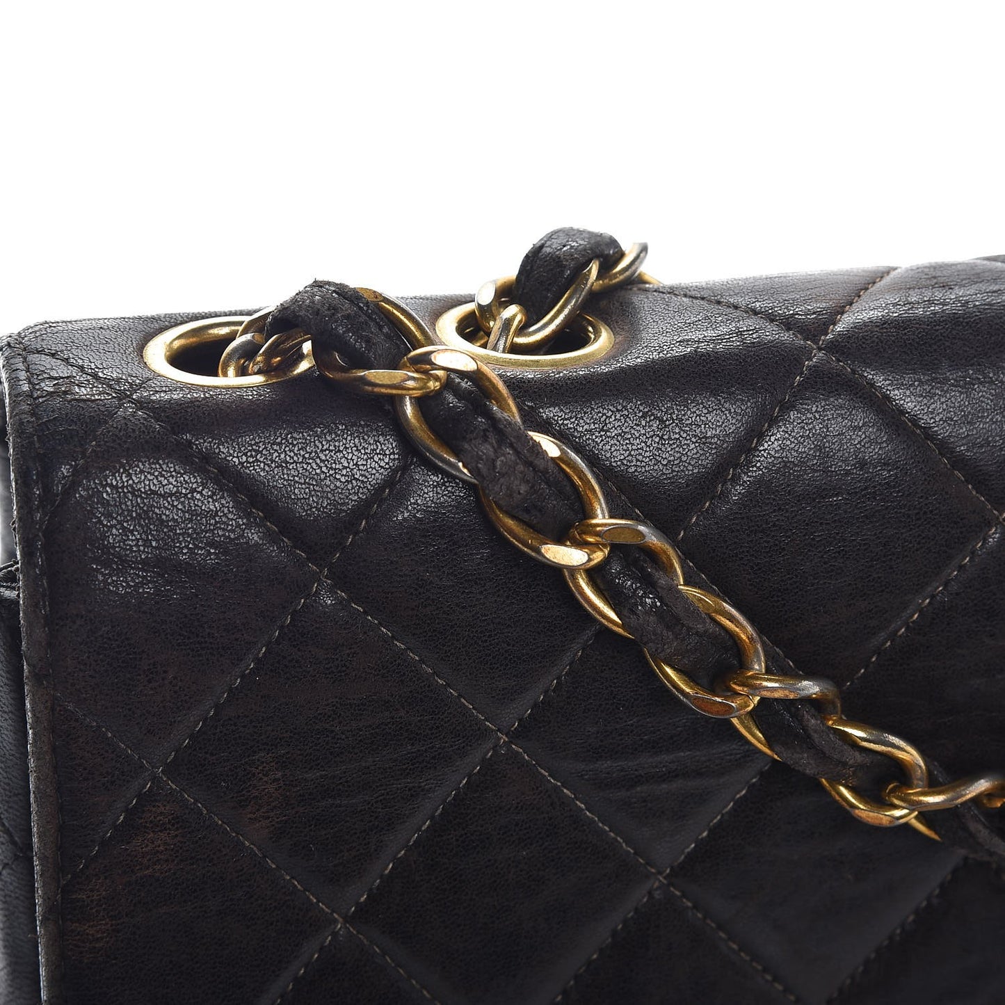 Lambskin Quilted Jumbo Single Flap Brown