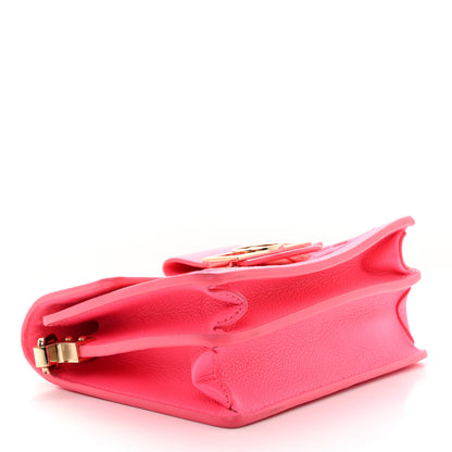 Louis Vuitton Grained Calfskin Tufted Monogram Mini Dauphine Fluo Pink 4 of 10