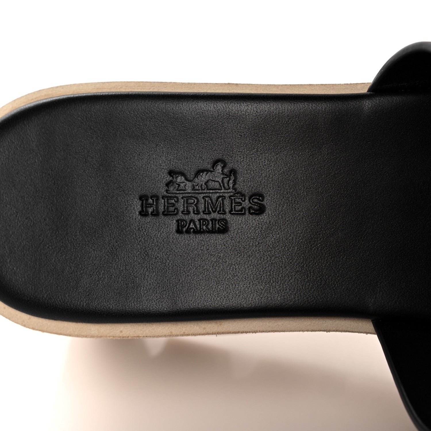 Hermes Calfskin Cork Eze 30 Sandals 37 Black 7 of 8