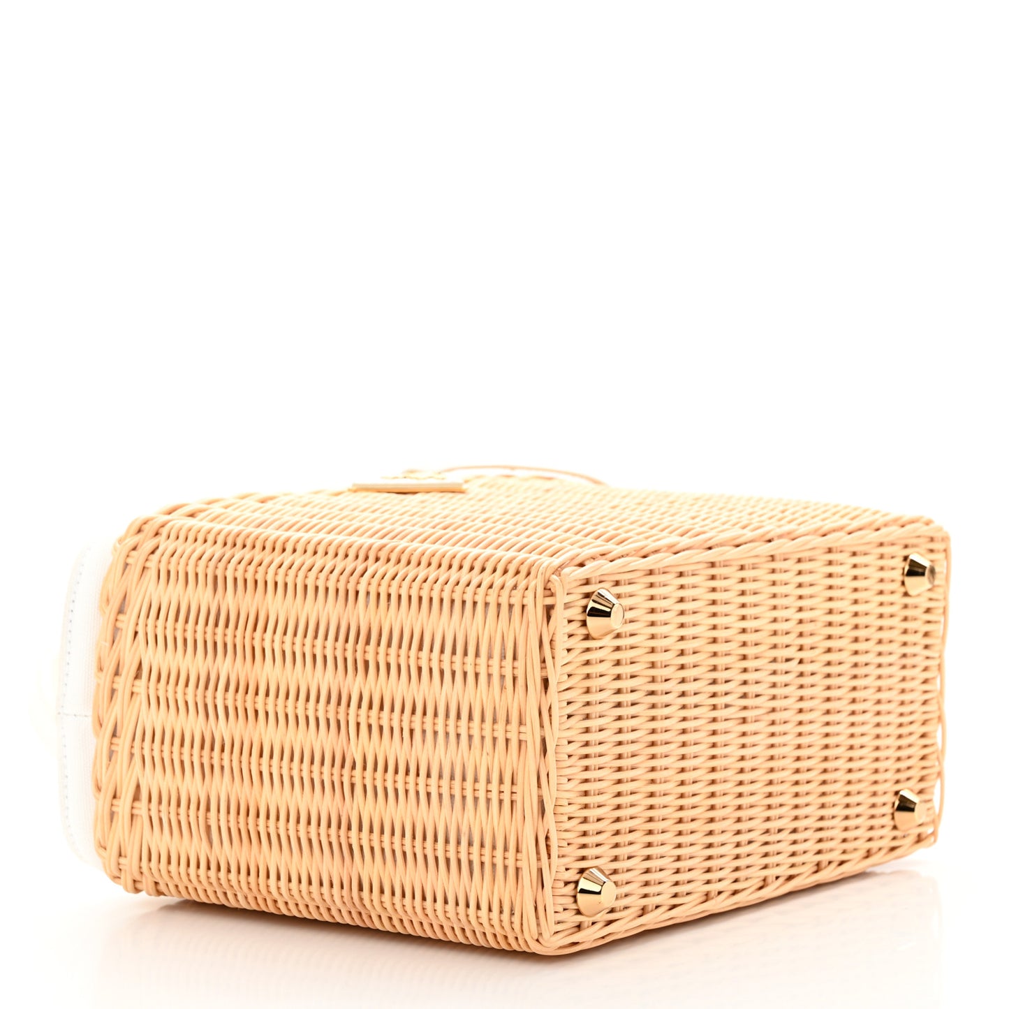 Wicker Canvas Tote Naturale White