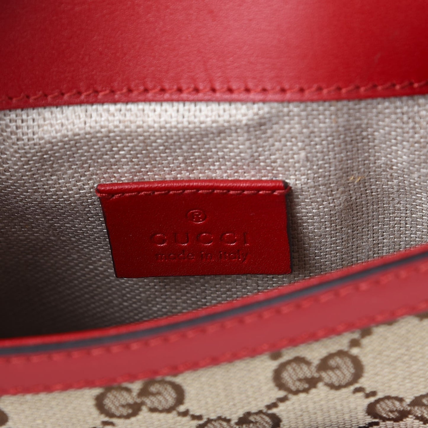 Monogram Ruinart Calfskin Small Lady Web Shoulder Bag Beige Ebony Hibiscus Red