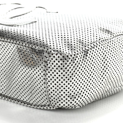 Chanel Metallic Glazed Calfskin Perforated Medium Rodeo Drive Tote Silver 9 of 9