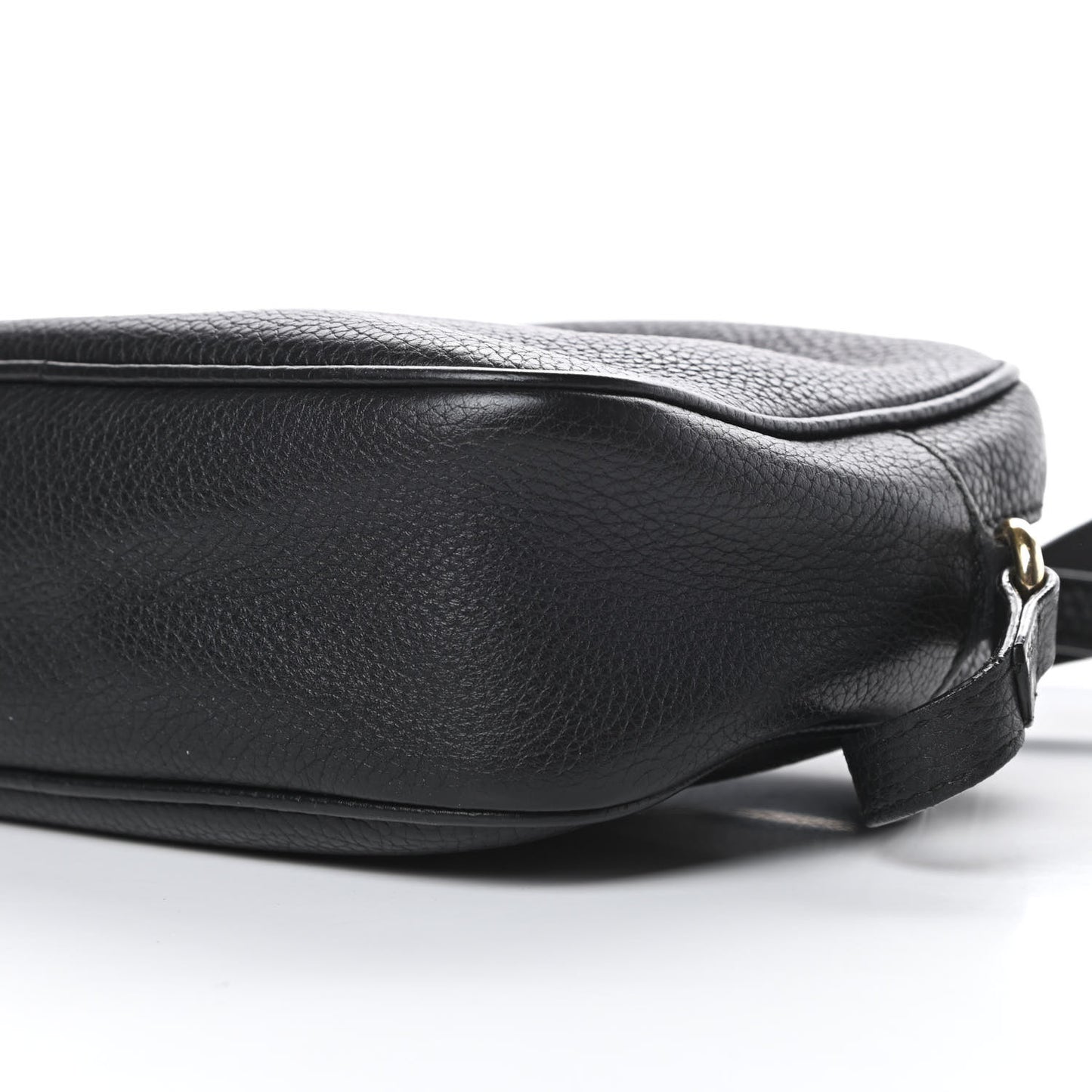 Pebbled Calfskin Small Soho Disco Bag Black