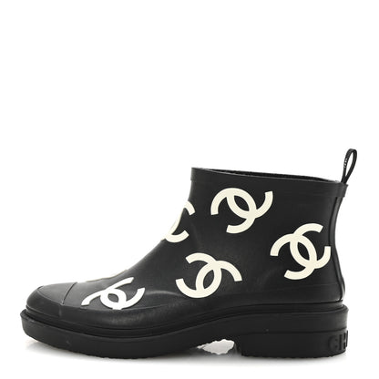 Chanel Rubber CC Print Boots 39 Black 1 of 9