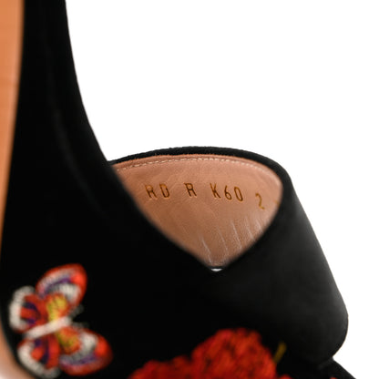 Valentino Garavani Poppy Embroidered Platform Sandals 36.5 Black 6 of 11