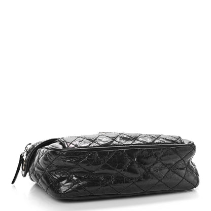 Chanel Glazed Crackled Calfskin Quilted CC Crossbody Black 4 of 10