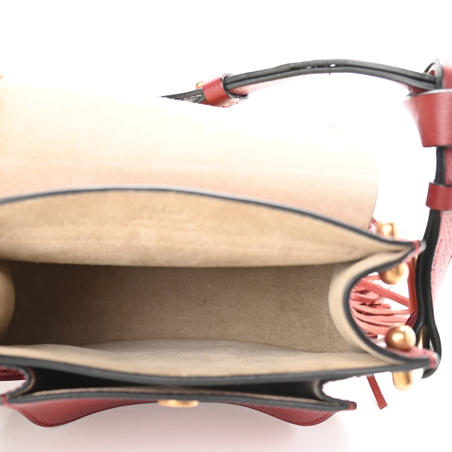 Calfskin Mini Hudson Fringe Shoulder Bag Red