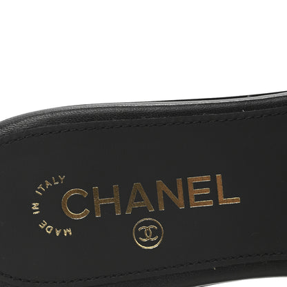 Chanel Lambskin Quilted Turnlock Flat Mules 37.5 Black 8 of 9