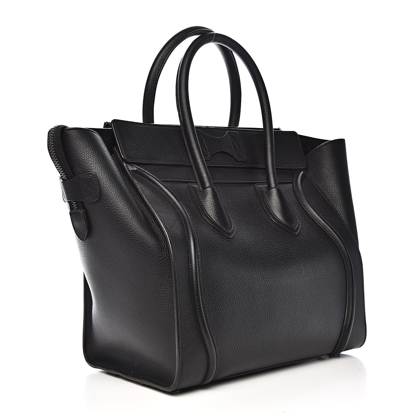 Drummed Calfskin Mini Luggage Black