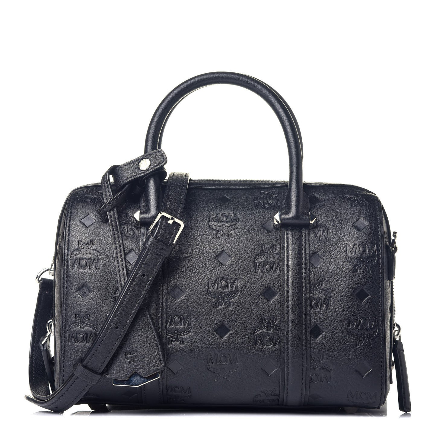 Calfskin Ottomar Monogram Boston Bag Navy