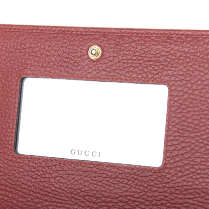 Gucci Dollar Calfskin Mini GG Marmont Chain Wallet Hibiscus Red 8 of 11