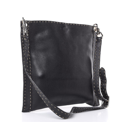 Fendi Calfskin Romano Selleria Crossbody Bag Black 3 of 15