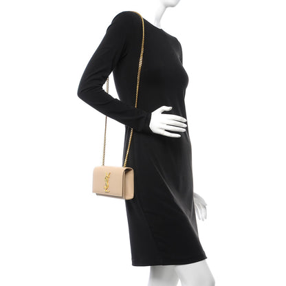 Saint Laurent Grain De Poudre Small Monogram Kate Satchel Nude Powder 2 of 6